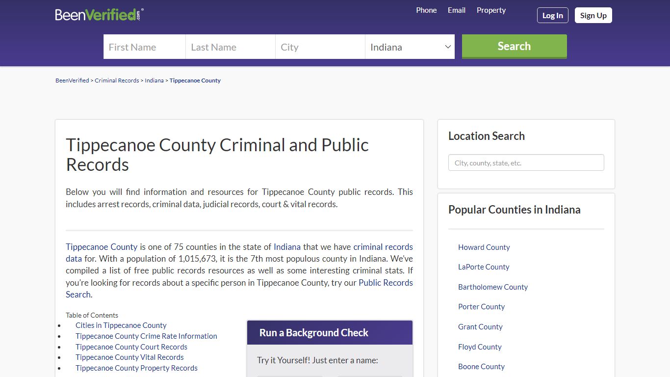 Tippecanoe County Arrest Records in IN - Court & Criminal Records ...